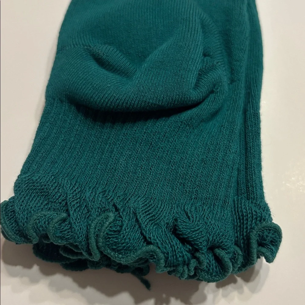 Free People x Lucky Honey Movement Classic Ruffle Sport Socks in Green